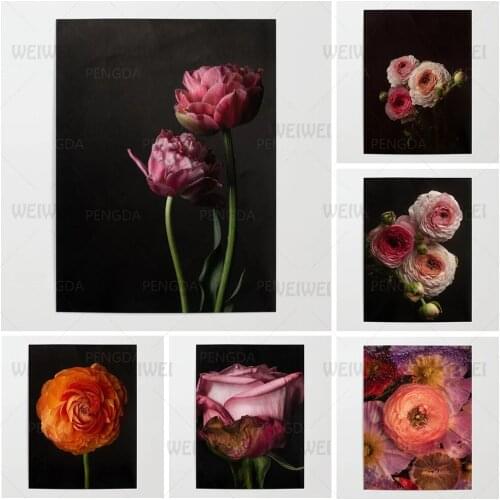 Home Decoration Wall Art Prints Pictures Modular Peony Pattern Poster Painting Cuadros On Canvas For Living Room No Framework