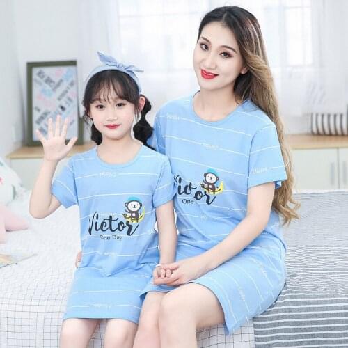 New 2020 Children Cotton Nightgowns Teenage Sleepshirts Lounge Girls Sleepwear Summer Short Sleeve Dress Princess Sleep Dress