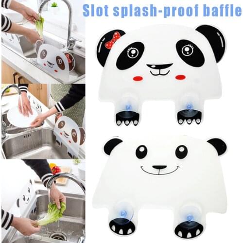 Newly Anti Splash Water Baffle Board Water Guard Splatter Kitchen Sucker Sink Tool Cute Panda