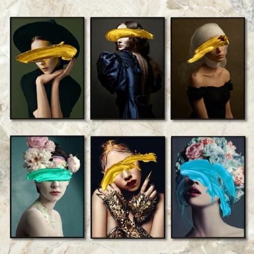 Nordic Creative Girls Model Posters And Prints Figure Woman Wall Art Canvas Oil Paintings Pictures for Girls Room Home Decor