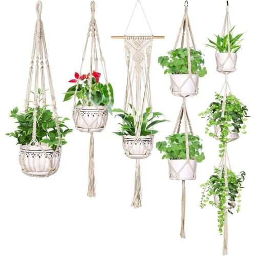Macrame Plant Hanger Hanging Planters,Handmade Cotton Rope Hanging Plant Decorative Flower Pot Holder for Boho Home Decor