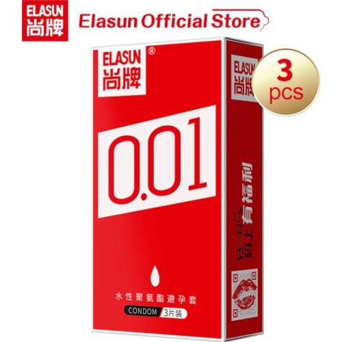 Elasun 3PCS Plus Size Condoms 0.01 Ultra Thin Intimate Goods Contraception Sex Products Natural Rubber Penis Cock Sleeve Condoms