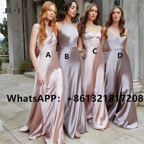 Simple 2021 Bridesmaids Dresses Long Wedding Party Gown Silk Satin Bridesmaids Dress Custom Made