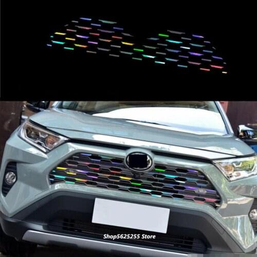 Middle Grid Decoration Sticker Protection Membrane for Toyota RAV4 2020 2021 Accessories Gypsophila Car Body Color Stickers