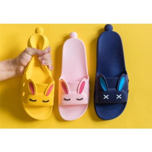 Summer Ladies Cartoon Slippers Couples Non-Slip Soft-Soled House Shoes Women/ManIndoor Bathroom Sandals Female Slides Large Size