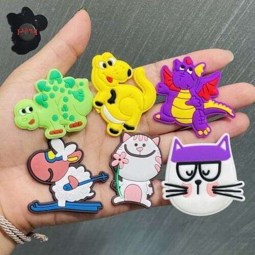 1PCS PVC Cute Cartoon Fridge Magnetic Sticker Dinosaur Cat Sheep Skating Refrigerator Magnets Stationery Toy DIY Children Gifts