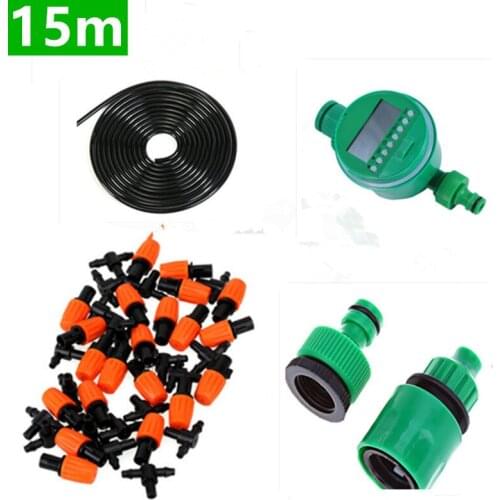 15m Diy Micro Drip Irrigation System With Automatic Watering Timer Adjustable Dripper Smart Controller Kit Garden Plant Bw08