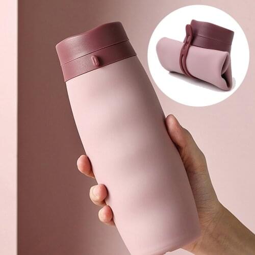 600ML Foldable Water Bottle Creative Collapsible Silicone Drink Sport Camping Travel Bicycle Bottle For Camping go hiking TW026