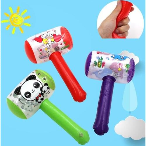 Cute Cartoon Children Inflatable Hammer Toy with Bell Party Favor Birthday Gift Air Hammer Random Color Wholesale Kids Toy