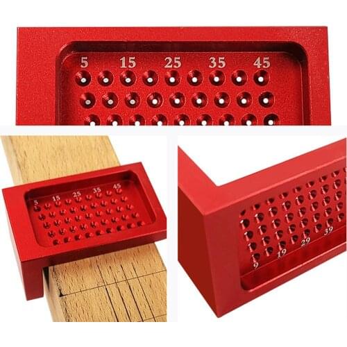 T50 Woodworking Scribe Ruler Hole Scribing Carpentry T-Type Drawing Marking Measuring Tools