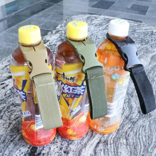 Tactical Webbing Water Bottle Hanging Buckle Multi-functional Carabiner Portable Water Bottle Hanger Mineral Water Clip