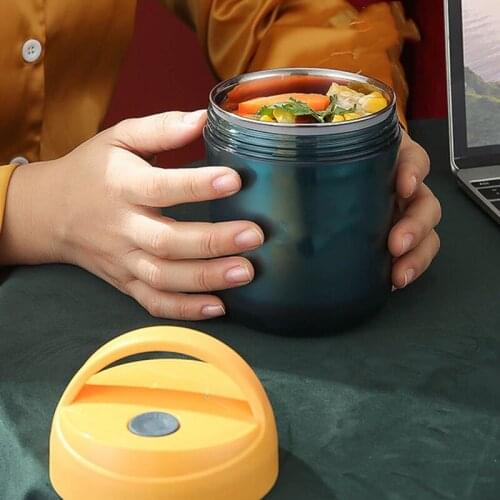 Stainless Steel Vacuum Flask Student Breakfast Cup Sealed Soup Cup Small Insulated Lunch Box Jar JW