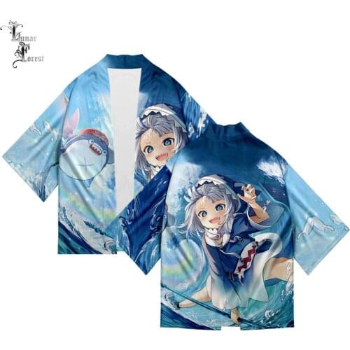 VTuber Gawr gura 3D Printing Japanese Kimono Haori Yukata Women/Men Fashion Summer Casual Cool Short Sleeve Streetwear