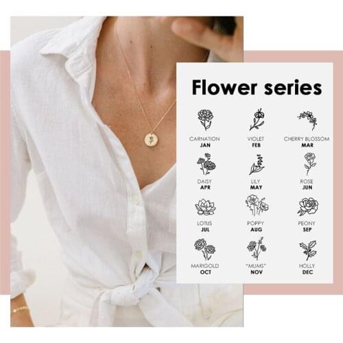 Visunion Stainless Steel Trendy Necklace Personality Flower Daisy Rose Pattern Pendant Necklace for Women Accessories Gift New