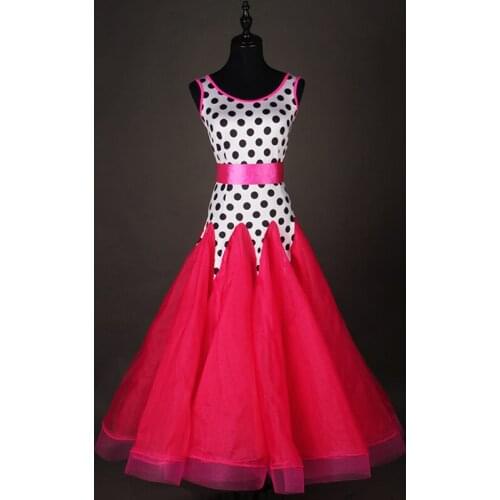 Ballroom dance costumes Wave point spandex sleeveless ballroom dance dress for women ballroom dance competition dresses