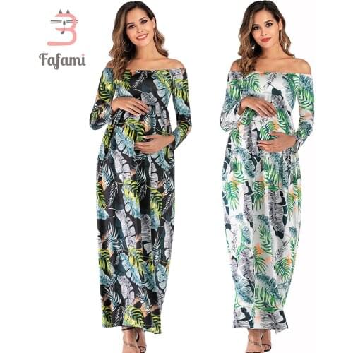 Ladies Off Shoulder Maxi Maternity Dress Summer Clothes for pregnant women Casual womens dresses for photo shoot 2021 Sundress