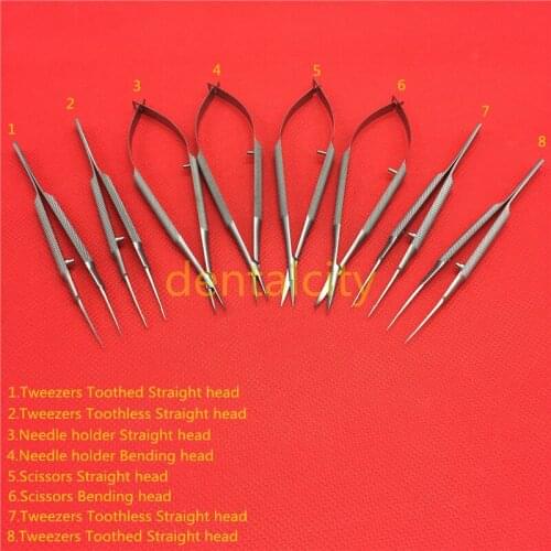 16cm Stainless steel surgical tools Stainless steel ophthalmic microsurgical instruments scissors+Needle holders +tweezers