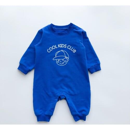 2021 Spring Autumn Baby Clothes Long Sleeve Jumpsuit Soft Cotton Toddler Kids Boys One-Piece Playsuits Blue Sports Rompers