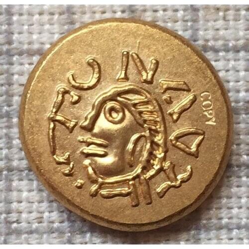 24-K gold plated seventh century coin COPY