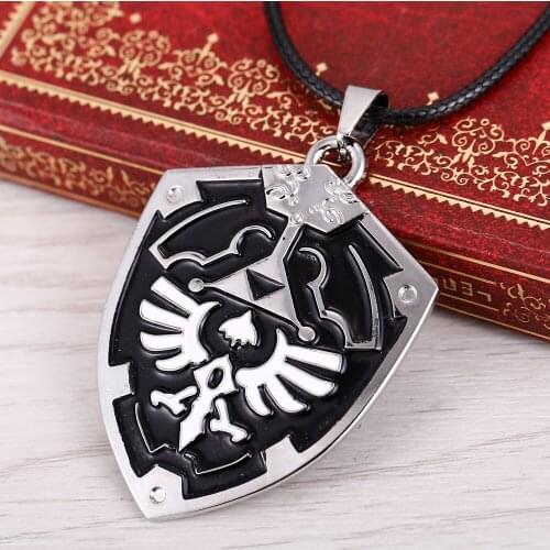 24 Pcs/Lot Game Series The Legend Metal Necklace shield Pendant Cosplay Accessories Jewelry Bulk Wholesale