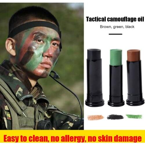 3pcs Outdoor Woodland Military Woodland CamouflageCream Body Face Paint Tube Stick for Camo Color Field Camouflage Oil Suit