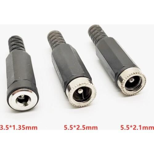 5PCS DC Power Socket Jack Connector Adapter 5.5 mm x 2.1mm / 5.5 mm x 2.5mm / 3.5 mm x 1.35mm Female Plug Adapter