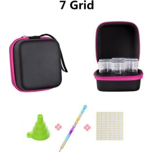 5D Diamond Painting Accessories 7/30/60 Slot Storage Box Beads Storage Container Jar Zippered Case for Diamond Mosaic Tools