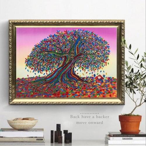 Diamond Embroidery Colorful Flower Tree Special Shape Diamond Painting Needle Rhinestone 5D Diamond DIY Crystal Diamond Home