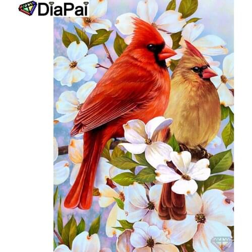 DIAPAI 100% Full Square/Round Drill 5D DIY Diamond Painting "Birds and flowers" Diamond Embroidery Cross Stitch 3D Decor A20537