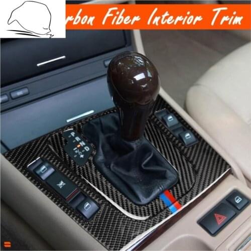 Gear shift panel decorative sticker for BMW 3 Series E46 carbon fiber interior modification accessories 1998-2005