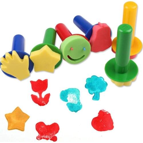 Children Plastic Sponge Seal Painting Tools DIY Handmade Set