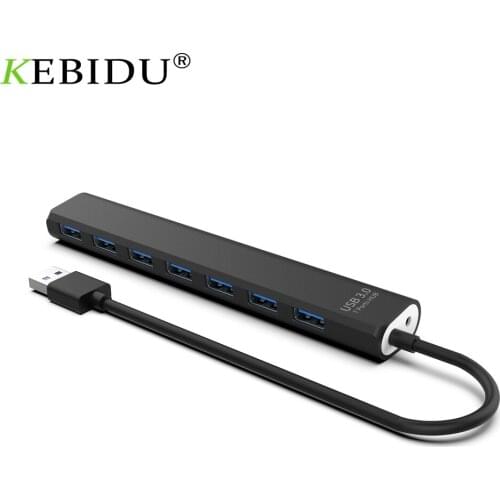KEBIDU 7 Ports Ultra Slim USB 2.0 Hub 5Gbps High Speed Data Cable For PC Laptop Computer Accessories USB Splitter Hub Adapte