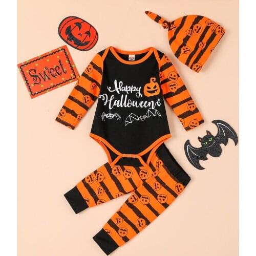 0-18M Halloween Newborn Kid Baby Boy Girl Clothes set Long Sleeve Bodysuit Pant suit Cute Sweet Party Club Cotton Outfit
