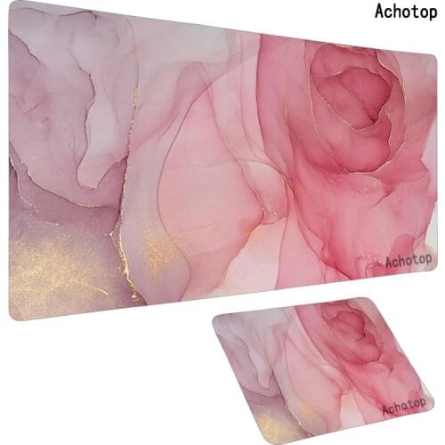 Pink Ink Marble Mousepad Mat for Mouse Gamer Gaming Mouse Pad 80x30cm Large Computer Keyboard Mouse Mat Desk Mats for PC Deskpad