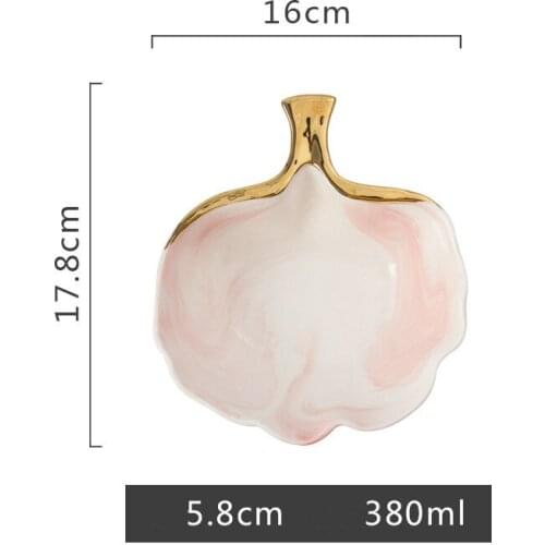 Creative Western food ceramic plate hotel household leaf-shaped cold cut steak pasta salad plate