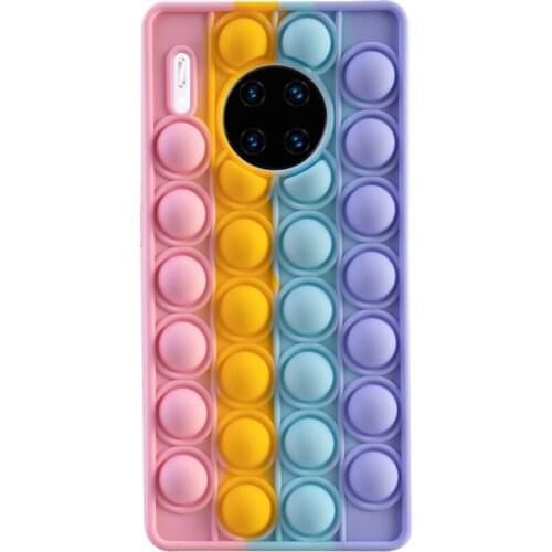 Cute Rainbow Color Soft Silicone Case Cover For Huawei P30 P40 Mate 30 40 Nova 5 6 7 8 Pro Squeeze Sensory Toys Stress Reliever
