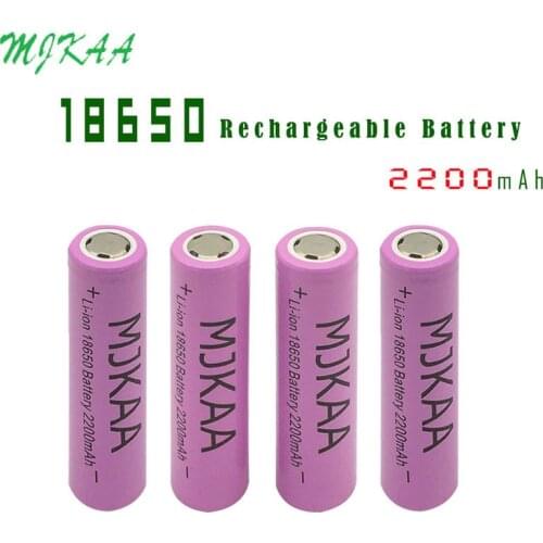 MJKAA 4/6pcs Icr18650 Lithium Pink 2200mah 3.7 V Li-ion Rechargeable Flat Top Batteries