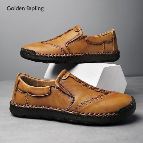 Golden Sapling Classic Men Loafers Fashion Driving Shoes Breathable Mens Casual Shoes Retro Leisure Flats Comfortable Footwear