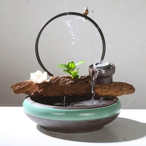 New Chinese style ceramic The flow of water deadwood modelling Stone runnel filter home decoration accessories geomantic