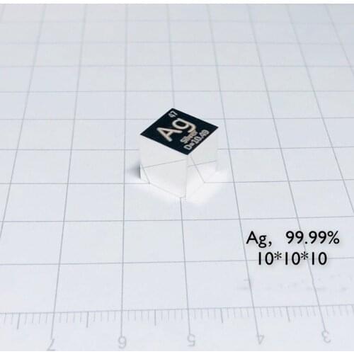 Polished Cube Ag Mirror Shining Metal Element Collection Hobbies Science Experiment 10x10x10mm Density cube