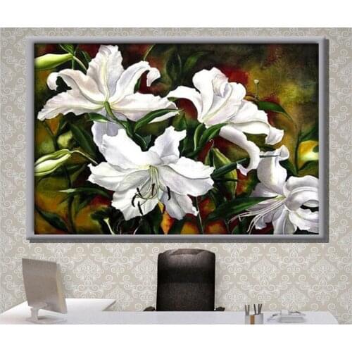 Full Square/Round 5D DIY Diamond Painting Lily Flowers pictures of Rhinestones Diamond Embroidery wall home decoration FG1791