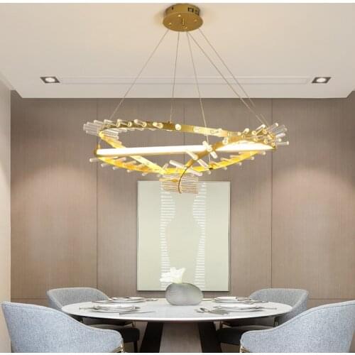 Postmodern minimalist chandelier dining room living room bedroom light luxury Nordic atmospheric crystal lamp