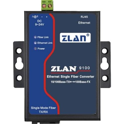 Industrial optical transceiver SC square single mode single fiber 10M/100M Ethernet converter ZLAN9100