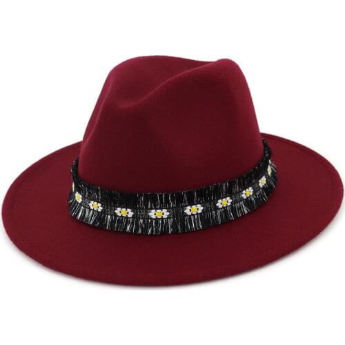 QBHAT New Style Soft Women Men Floppy Cloche Womens Large Vintage Wide Brim Wool Felt Bowler Jazz Fedora Hats Trilby