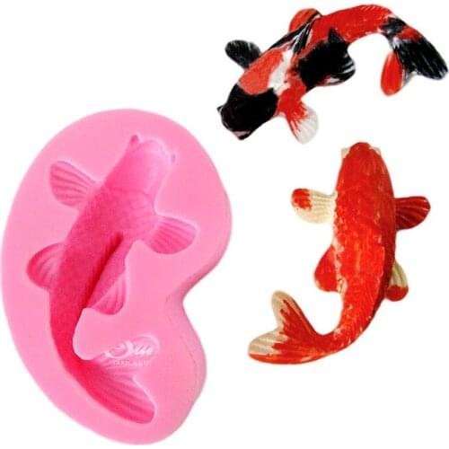 Fish Shape Realistic Silicone Mold Fondant Paste DIY Carp Shape Pressing Silicone Decorating Mould Chocolate Gum Paste