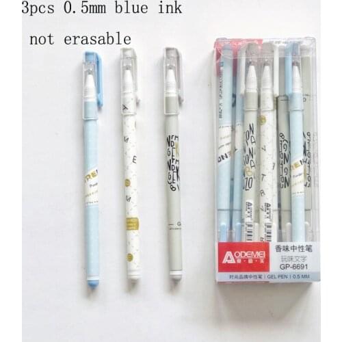 3X 0.5mm Blue ink Letters Inspirational Gel Pen Writing Signing Pen Stationery School Office Supply