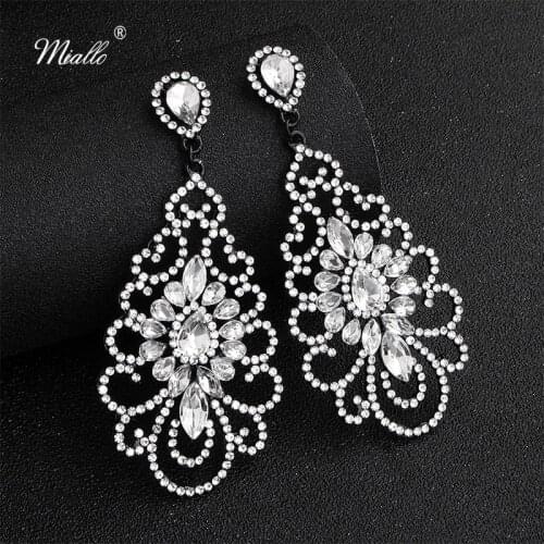 Miallo 2019 Newest Classic Austrian Crystal Earrings Wedding Bride Bridesmaids Drop Earrings for Female College Students Party