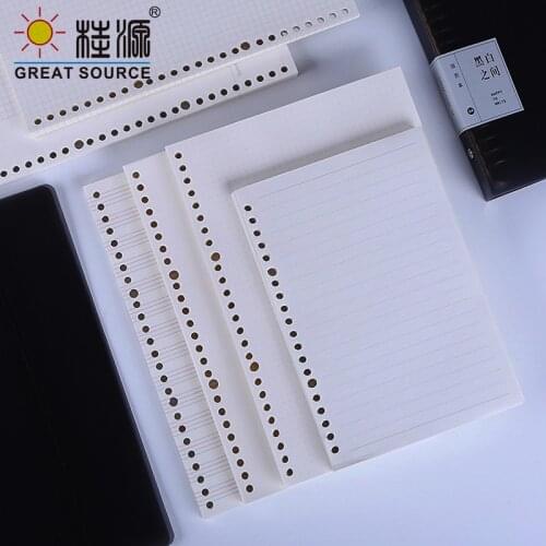 Sketch Book Loose Leaf Folder Filling Paper A5/B5/A4 Binder Refill Paper 20/26/30 Holes Blank Page Grid Dotted Lined