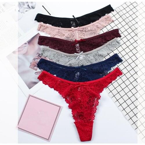 Sexy Thongs G strings Womens Underwear Floral Lace Panties Transparent Mesh Lingerie Sexy Low Waist Female Briefs Underpants XL