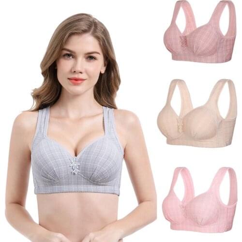 Thin Wire Free Underwear Full Cup Bra Vest Type Breathable Bra Womens Underwear Anti-Sagging Big Breasts 85BC 90BC 95BC 100BC